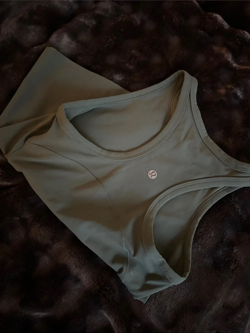 Women's Lulu Lemon Olive Green Racerback Tank Top